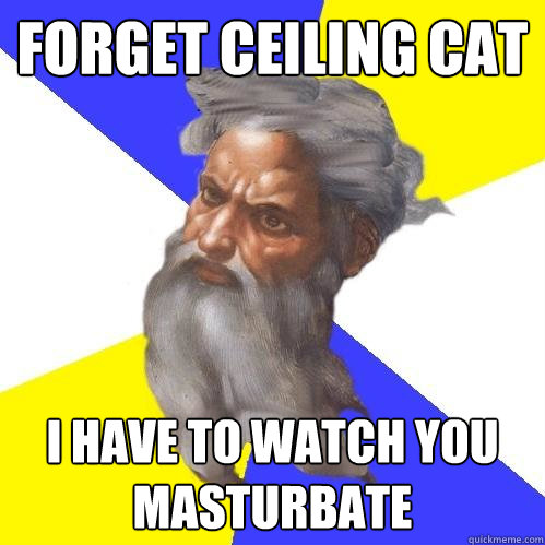 Forget ceiling cat I have to watch you masturbate  Advice God