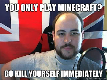 You only play minecraft? Go kill yourself immediately   