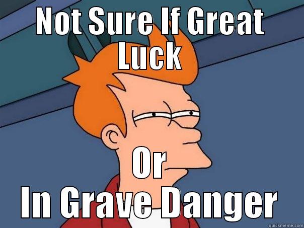 NOT SURE IF GREAT LUCK OR IN GRAVE DANGER Futurama Fry