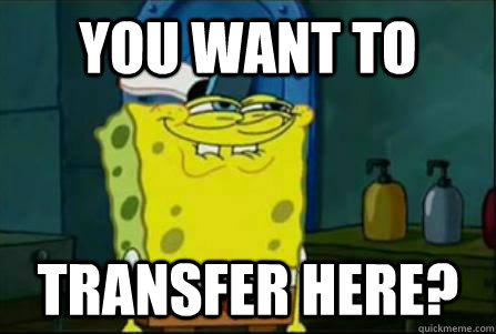 You want to transfer here?  Funny Spongebob
