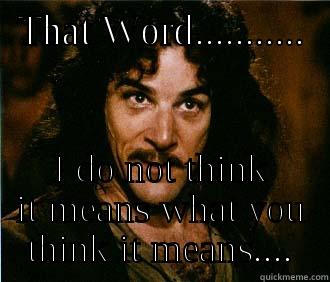 THAT WORD........... I DO NOT THINK IT MEANS WHAT YOU THINK IT MEANS.... Misc
