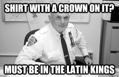 shirt with a crown on it? must be in the latin kings  Most Interesting Police Brutality