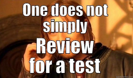ONE DOES NOT SIMPLY REVIEW FOR A TEST Boromir