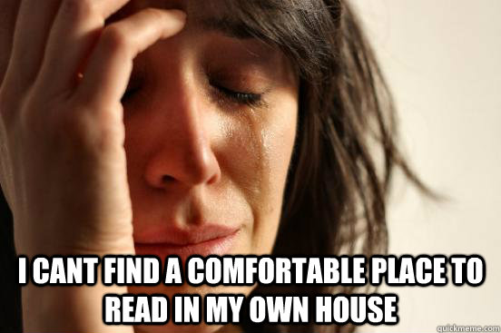  I cant find a comfortable place to read in my own house  First World Problems