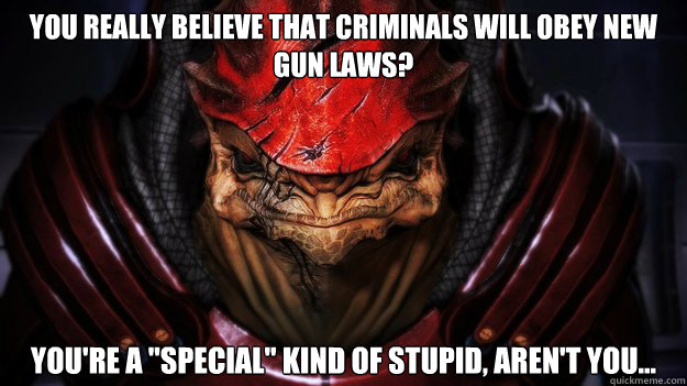 You really believe that criminals will obey new gun laws? You're a 