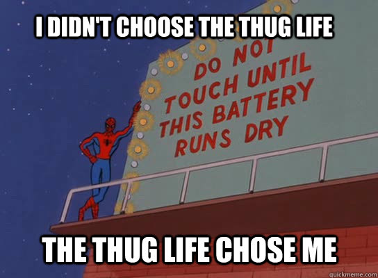 I didn't choose the thug life The thug life chose me  60s Spiderman