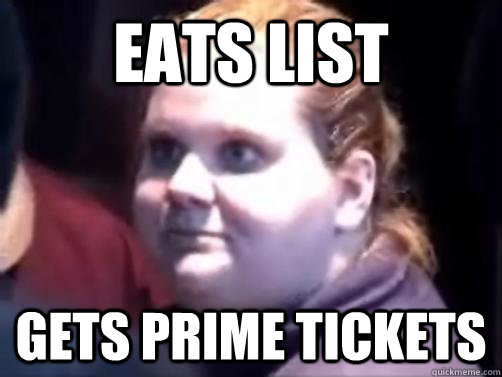 Eats list Gets prime tickets - Eats list Gets prime tickets  listeater