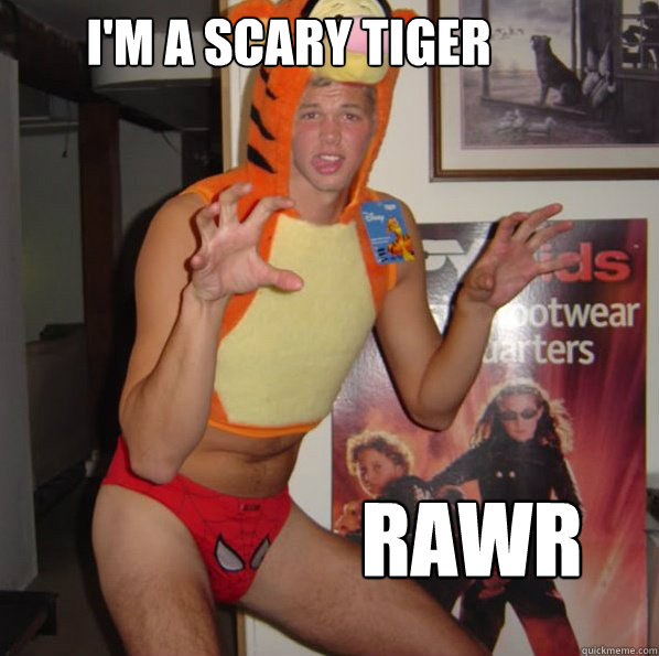 I'm a scary tiger rawr  