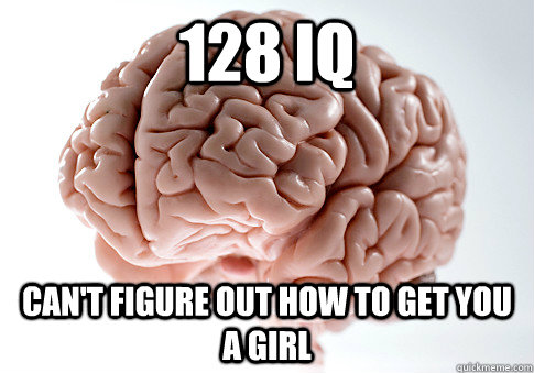 128 IQ CAN'T FIGURE OUT HOW TO GET YOU A GIRL   Scumbag Brain