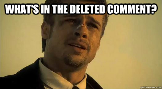 What's in the deleted comment?    Whats in the box