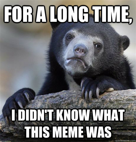 For a long time, I didn't know what this meme was  Confession Bear