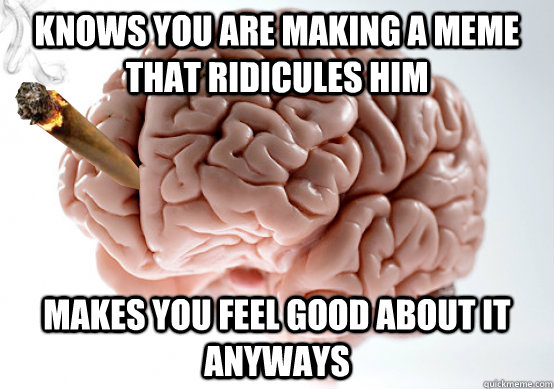 Knows you are making a meme that ridicules him Makes you feel good about it anyways  Good Guy Brain