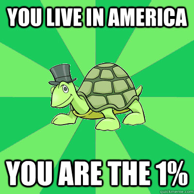 You live in america you are the 1%  