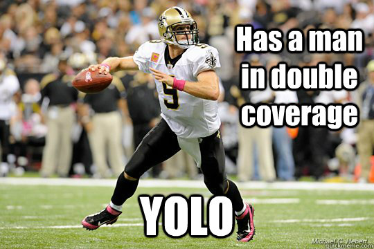 Has a man in double coverage YOLO  