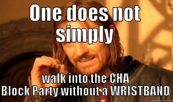 ONE DOES NOT SIMPLY WALK INTO THE CHA BLOCK PARTY WITHOUT A WRISTBAND Boromir