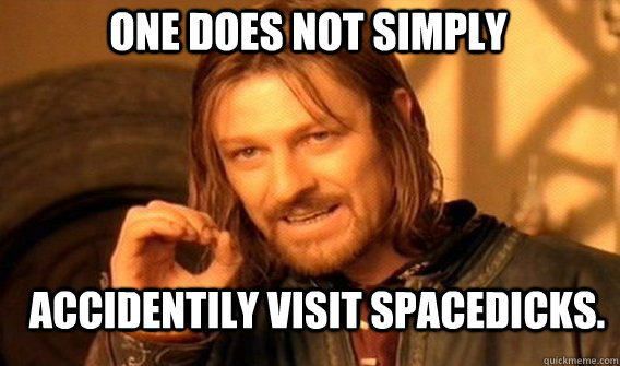 One does not simply accidentily visit spacedicks.  Boromirmod