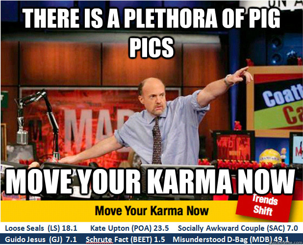 there is a plethora of pig pics Move your karma now   Jim Kramer with updated ticker