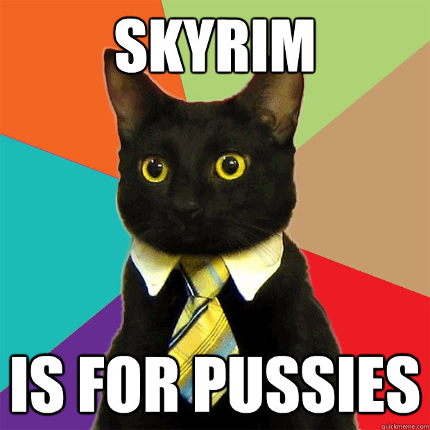 Skyrim Is for Pussies  Business Cat