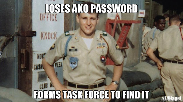 Loses AKO Password Forms Task Force To Find It  