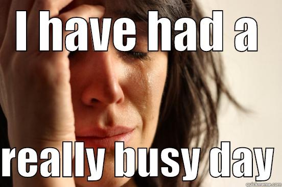 I HAVE HAD A  REALLY BUSY DAY First World Problems