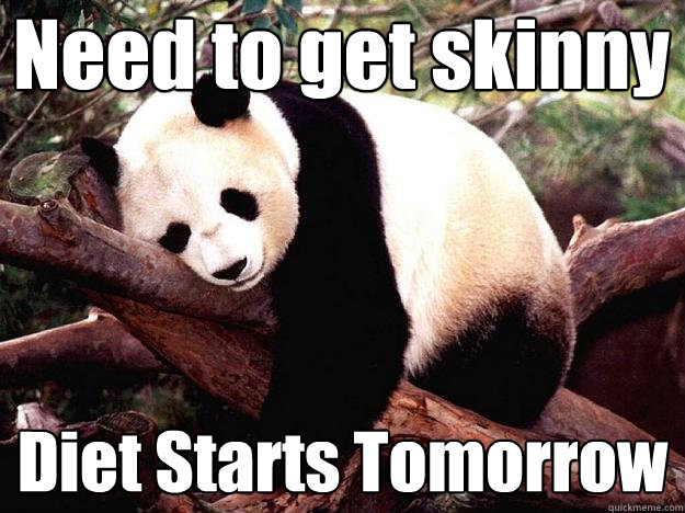 Need to get skinny Diet Starts Tomorrow  Procrastination Panda
