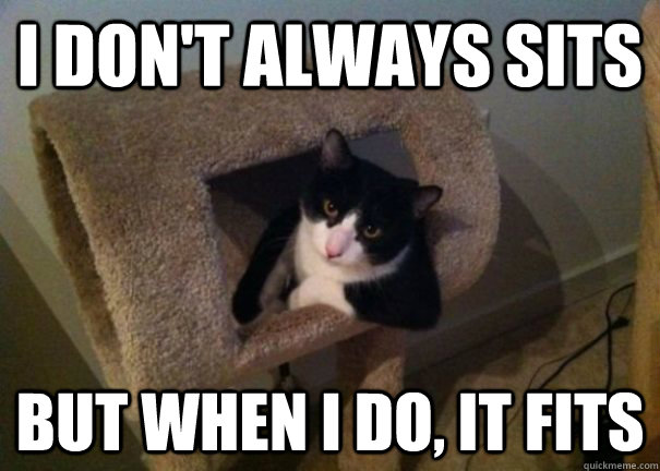 I don't always sits but when i do, it fits  