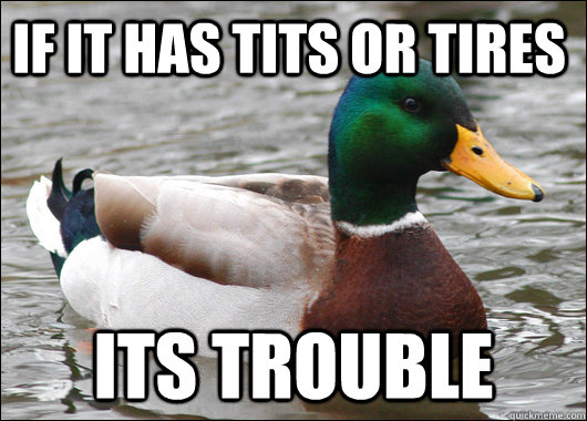 If it has tits or tires Its Trouble - If it has tits or tires Its Trouble  Actual Advice Mallard
