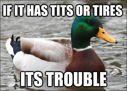 If it has tits or tires Its Trouble - If it has tits or tires Its Trouble  Actual Advice Mallard