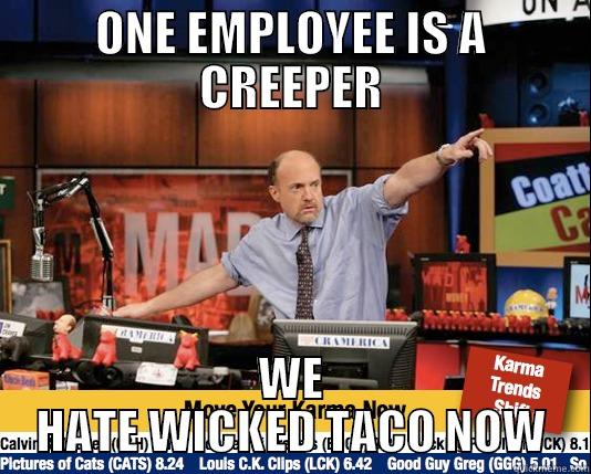 ONE EMPLOYEE IS A CREEPER WE HATE WICKED TACO NOW Mad Karma with Jim Cramer