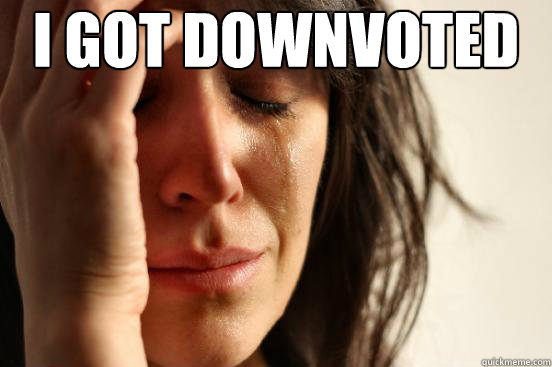 I got downvoted   First World Problems