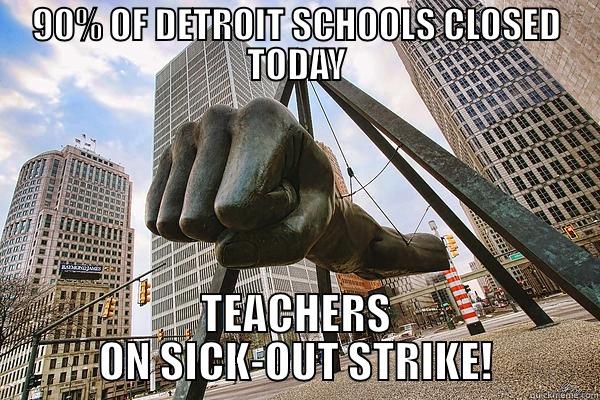 90% OF DETROIT SCHOOLS CLOSED TODAY TEACHERS ON SICK-OUT STRIKE! Misc