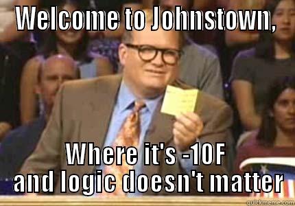 Pitt Johnstown - WELCOME TO JOHNSTOWN, WHERE IT'S -10F  AND LOGIC DOESN'T MATTER Drew carey