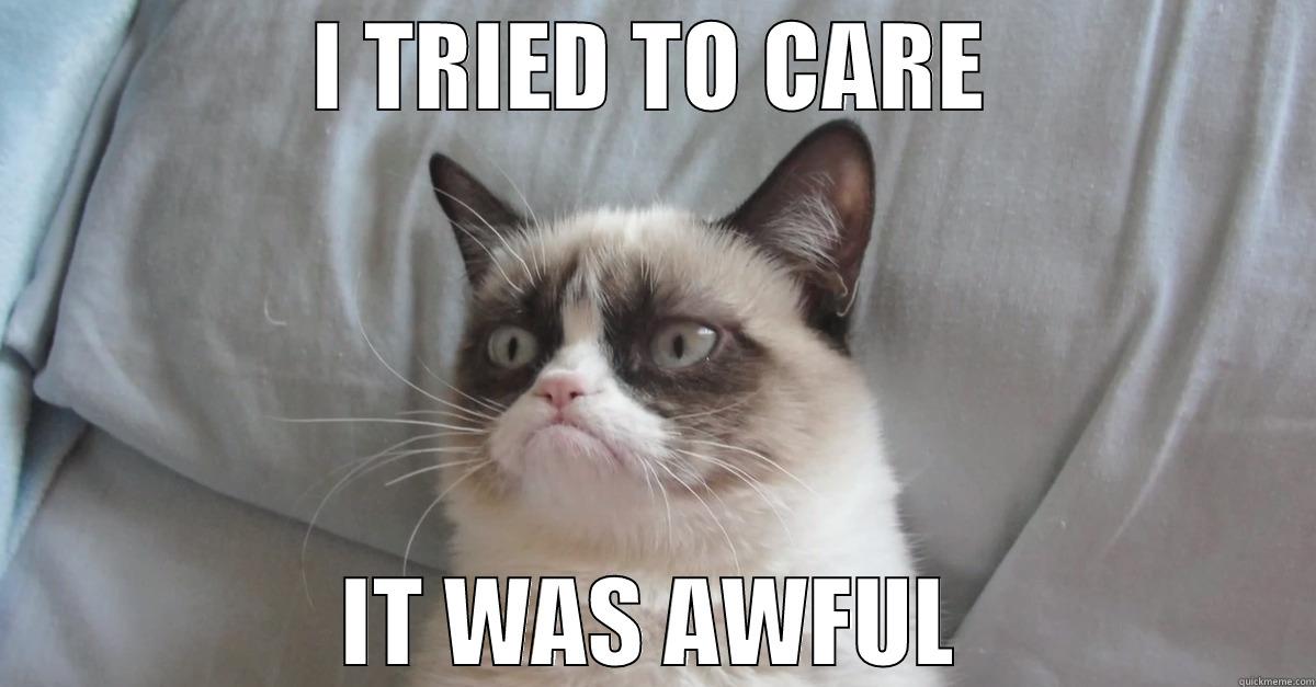 I TRIED TO CARE IT WAS AWFUL Misc