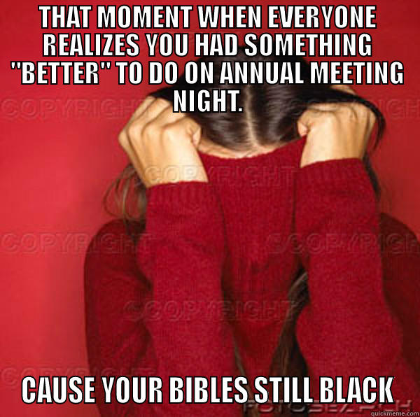ANNUAL MEETING - THAT MOMENT WHEN EVERYONE REALIZES YOU HAD SOMETHING 