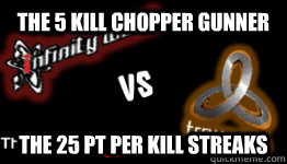 The 5 kill Chopper Gunner the 25 pt per kill streaks - The 5 kill Chopper Gunner the 25 pt per kill streaks  Infinity ward vs treyarch