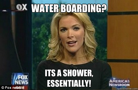 Water Boarding? Its a shower,
Essentially!  Megyn Kelly