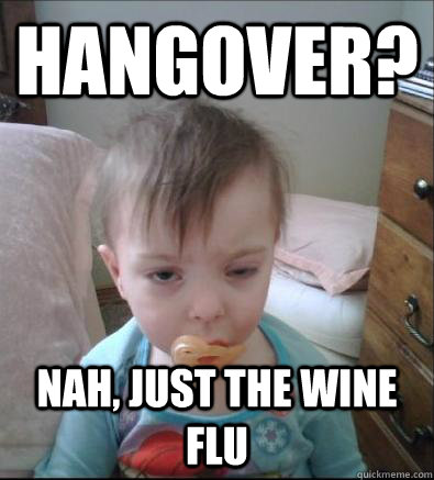 Hangover? Nah, just the wine flu  Party Toddler