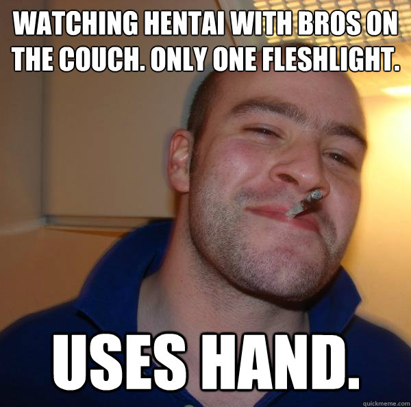 Watching hentai with bros on the couch. Only one fleshlight. Uses hand. - Watching hentai with bros on the couch. Only one fleshlight. Uses hand.  Misc