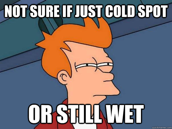 Not sure if just cold spot Or still wet - Not sure if just cold spot Or still wet  Futurama Fry
