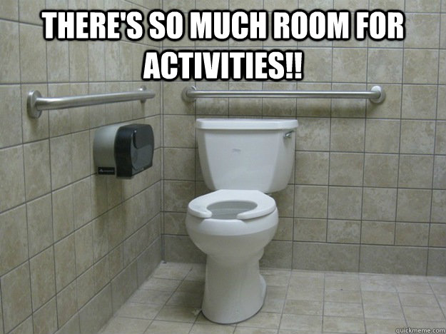 There's so much room for activities!!  - There's so much room for activities!!   Handicapped Stall