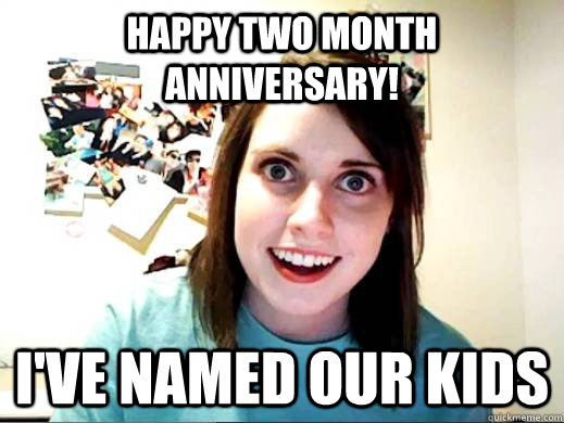 Happy two month anniversary! I've named our kids  