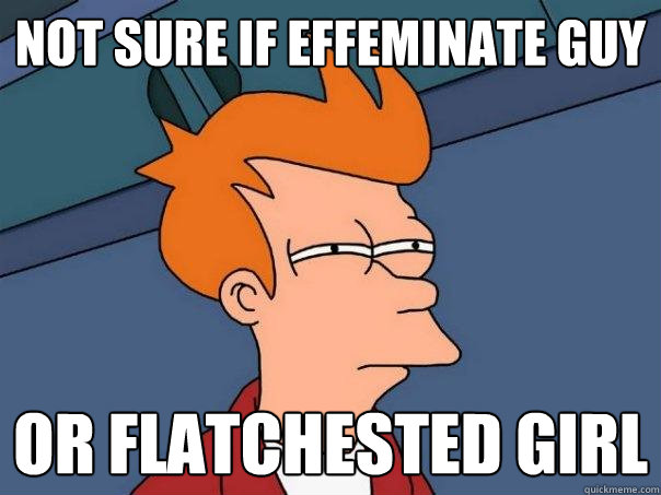 Not sure if effeminate guy Or flatchested girl  Futurama Fry