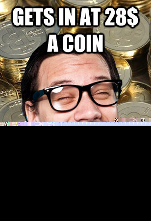 Gets in at 28$ a coin thinks bitcoin can only go up  Bitcoin user not affected