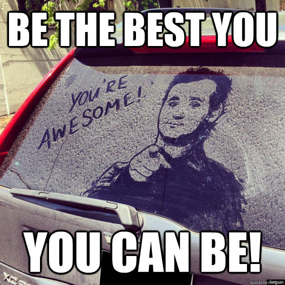 Be the best you you can be!  Bill Murray motivational speaker