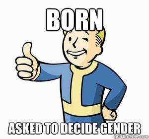 Born Asked to decide gender - Born Asked to decide gender  Vault Boy