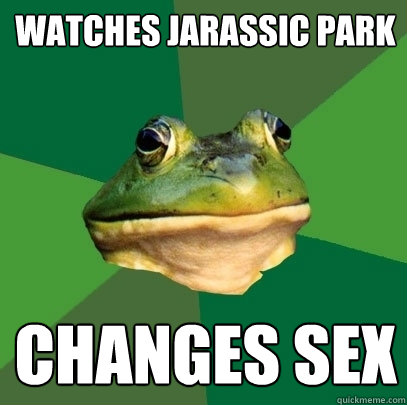 watches jarassic park changes sex  Foul Bachelor Frog