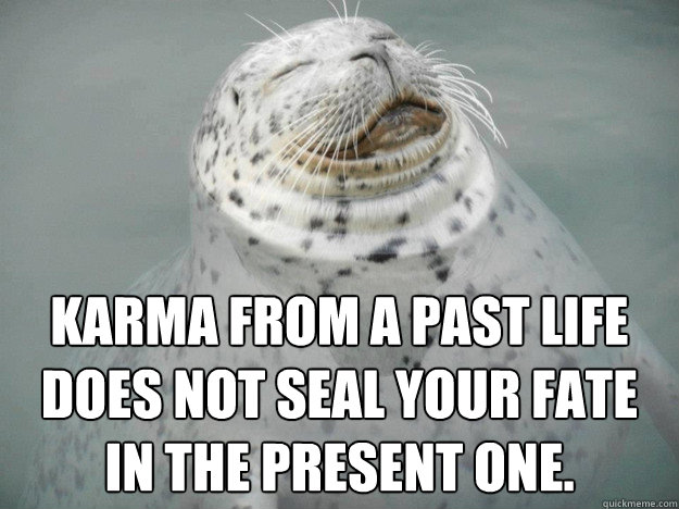 Karma from a past life does not seal your fate in the present one.  Zen Seal