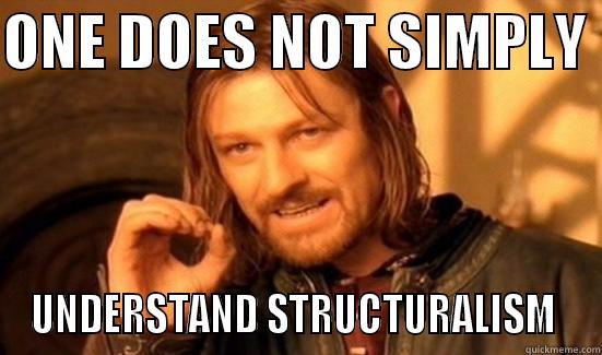 ONE DOES NOT SIMPLY  UNDERSTAND STRUCTURALISM  Boromir