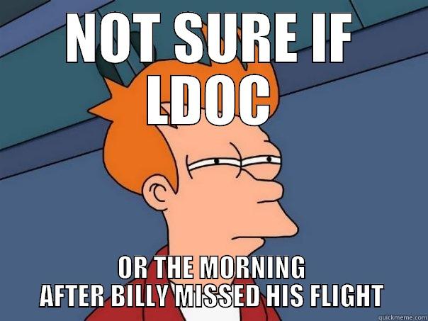 NOT SURE IF LDOC OR THE MORNING AFTER BILLY MISSED HIS FLIGHT Futurama Fry