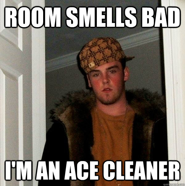 room smells bad i'm an ace cleaner  Scumbag Steve